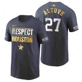 Houston Astros Jose Altuve Navy 2020 Postseason Gold Edition T-Shirt