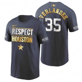 Houston Astros Justin Verlander Navy 2020 Postseason Gold Edition T-Shirt