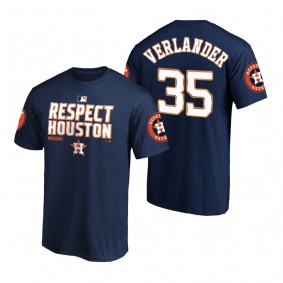 Houston Astros Justin Verlander Navy 2020 Postseason Respect Houston T-Shirt