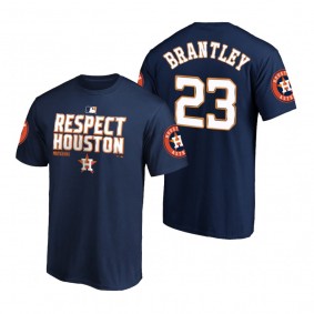 Houston Astros Michael Brantley Navy 2020 Postseason Respect Houston T-Shirt