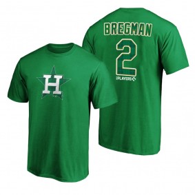 2021 St. Patrick's Day Houston Astros Alex Bregman Green Emerald Plaid T-Shirt