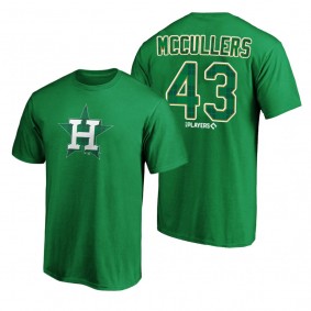 2021 St. Patrick's Day Houston Astros Lance McCullers Green Emerald Plaid T-Shirt