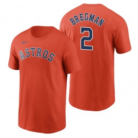 Men's Houston Astros Alex Bregman Orange Nike Name & Number T-Shirt