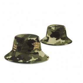 Houston Astros Camo 2022 Armed Forces Day Bucket Hat