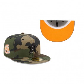 Houston Astros Camo 50th Anniversary Flame Undervisor 59FIFTY Fitted Hat