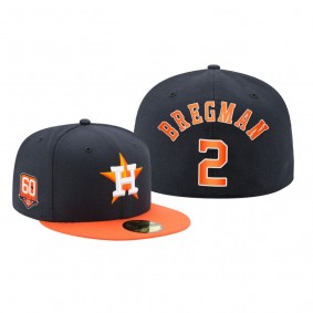 Houston Astros Alex Bregman Navy 60th Anniversary Authentic Fitted Hat