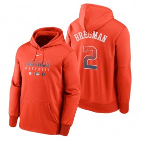 Houston Astros Alex Bregman Orange Authentic Collection Therma Performance Pullover Hoodie