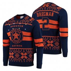 Houston Astros Alex Bregman Navy 2019 Ugly Christmas Light Up Sweater