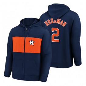 Houston Astros Alex Bregman Navy Team Twill Full-Zip Jacket Men's