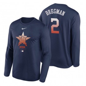 Houston Astros Alex Bregman Navy Legend Performance Authentic Collection Long Sleeve T-Shirt Men's