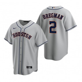 Houston Astros Alex Bregman Nike Gray Replica Road Jersey