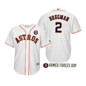 2019 Armed Forces Day Alex Bregman Houston Astros White Jersey