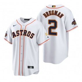 Houston Astros Alex Bregman White 2023 Gold Program Jersey