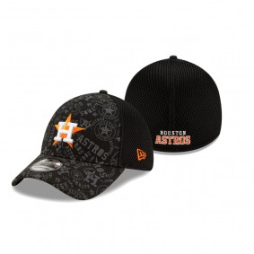 Houston Astros Black All Over Print Neo 39THIRTY Flex Hat