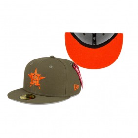 Houston Astros Green Alpha Industries 59FIFTY Fitted Hat