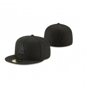 Houston Astros Black Blackout Basic 59Fifty Fitted Hat