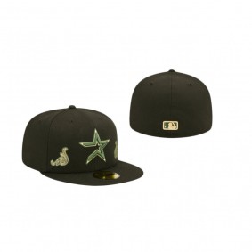 Houston Astros Black Cashed Check 59FIFTY Fitted Hat