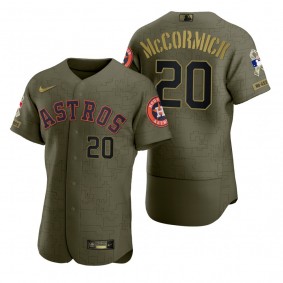 Houston Astros Chas McCormick Green 2021 Salute to Service Digital Camo Jersey