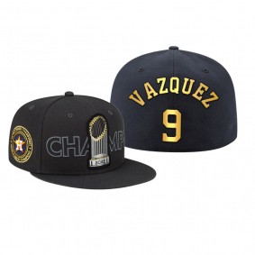 Houston Astros Christian Vazquez Black 2022 World Series Champions Fitted Hat