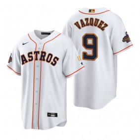 Christian Vazquez Houston Astros White 2023 Gold Program Jersey