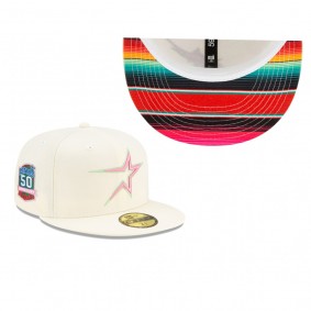 Houston Astros Cream Chrome Serape Under Visor 59FIFTY Fitted Hat