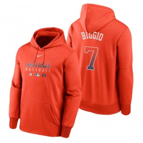 Houston Astros Craig Biggio Orange Authentic Collection Therma Performance Pullover Hoodie