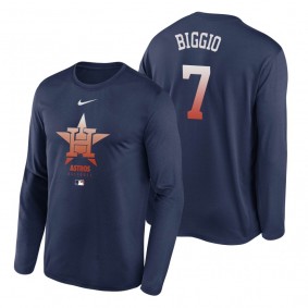 Houston Astros Craig Biggio Navy Legend Performance Authentic Collection Long Sleeve T-Shirt Men's