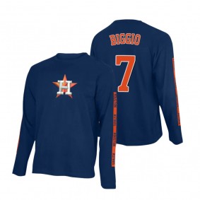 Houston Astros Craig Biggio Navy Long Sleeve Team Taped T-Shirt Men's