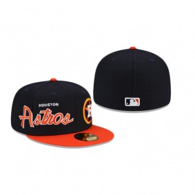 Houston Astros Navy Double Logo Fitted Hat