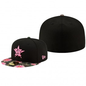 Houston Astros Black Floral Morning 59FIFTY Fitted Hat