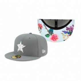 Houston Astros Gray Floral Undervisor 59FIFTY Fitted Hat