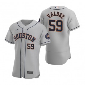 Men's Houston Astros Framber Valdez Nike Gray Authentic Road Jersey