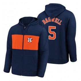 Houston Astros Jeff Bagwell Navy Team Twill Full-Zip Jacket Men's