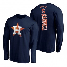 Houston Astros Jeff Bagwell Navy Personalized Playmaker Name & Number Long Sleeve T-Shirt Men's