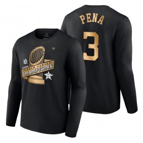 Houston Astros Jeremy Pena Black 2022 World Series Champions Name & Number T-Shirt Men's