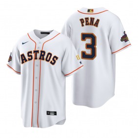 Houston Astros Jeremy Pena White 2023 Gold Program Jersey