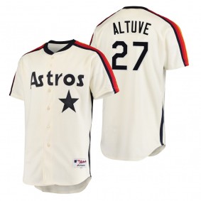 Houston Astros Jose Altuve Cream Oilers vs. Astros Cooperstown Collection Jersey