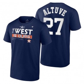 Houston Astros Jose Altuve Navy 2022 AL West Division Champions T-Shirt