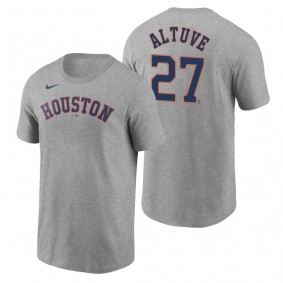 Men's Houston Astros Jose Altuve Nike Gray 2020 Name & Number T-Shirt