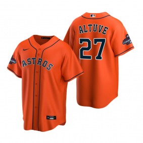 Men's Houston Astros Jose Altuve Orange 2022 World Series Champions Replica Jersey