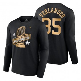 Houston Astros Justin Verlander Black 2022 World Series Champions Name & Number T-Shirt Men's