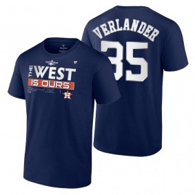 Houston Astros Justin Verlander Navy 2022 AL West Division Champions T-Shirt