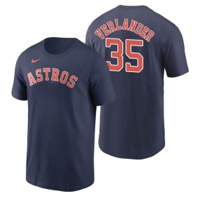 Men's Houston Astros Justin Verlander Nike Navy 2020 Name & Number T-Shirt