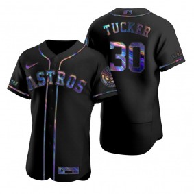 Houston Astros Kyle Tucker Nike Black Authentic Holographic Golden Edition Jersey