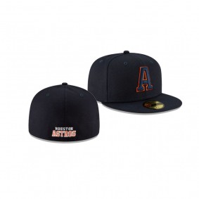 Houston Astros Black Ligature 59FIFTY Fitted Hat