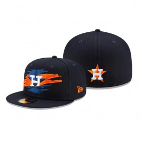 Houston Astros Navy Logo Tear 59FIFTY Fitted Hat