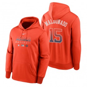 Houston Astros Martin Maldonado Orange Authentic Collection Therma Performance Pullover Hoodie