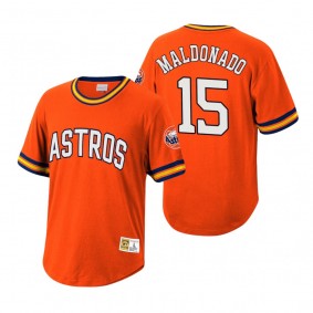 Houston Astros Martin Maldonado Mitchell & Ness Orange Cooperstown Collection Wild Pitch Jersey T-Shirt