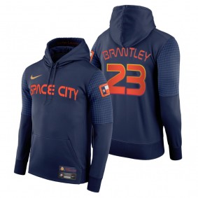 Houston Astros Michael Brantley Navy 2022 City Connect Pullover Hoodie