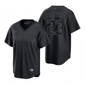 Houston Astros Michael Brantley Fashion Replica Black Pitch Black Jersey